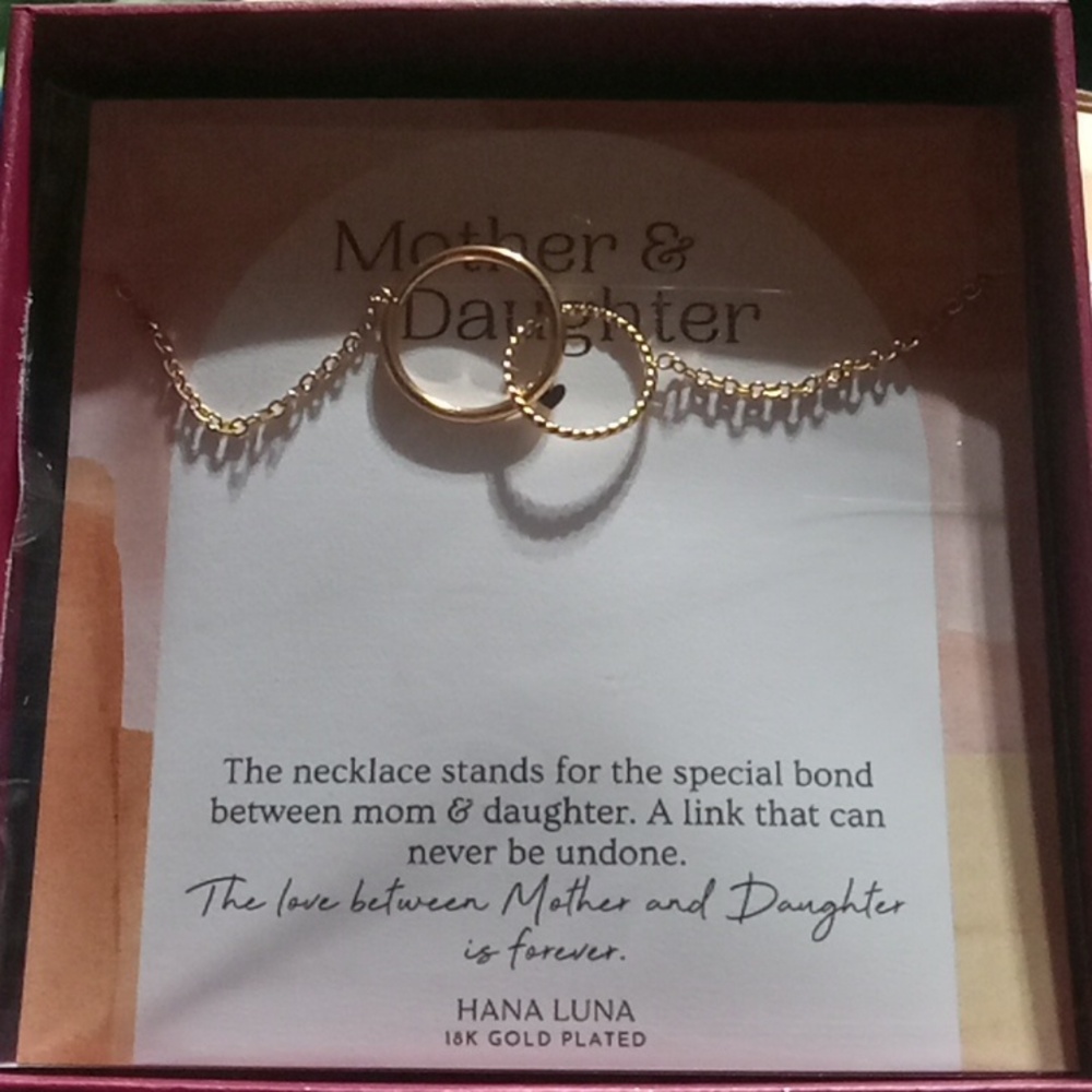Hana luna mother & daughter 18 KT gold plated necklace